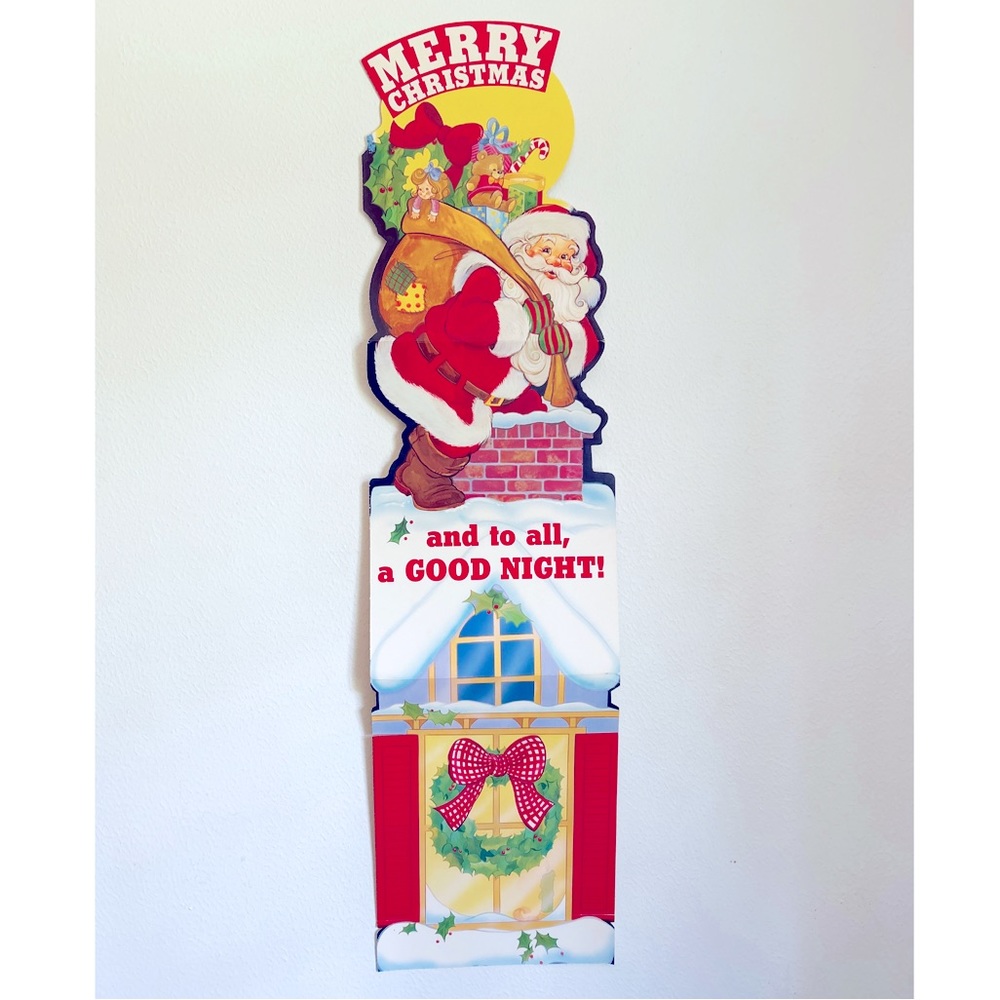 Extra long Vintage Santa Claus paper Diecut Christmas Detailed illustrat…
